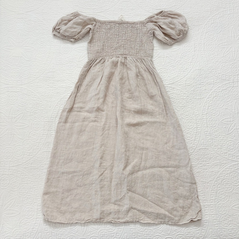 Beachwood Baby The‎ Menorca Linen Midi Dress, Moon Sz S/M